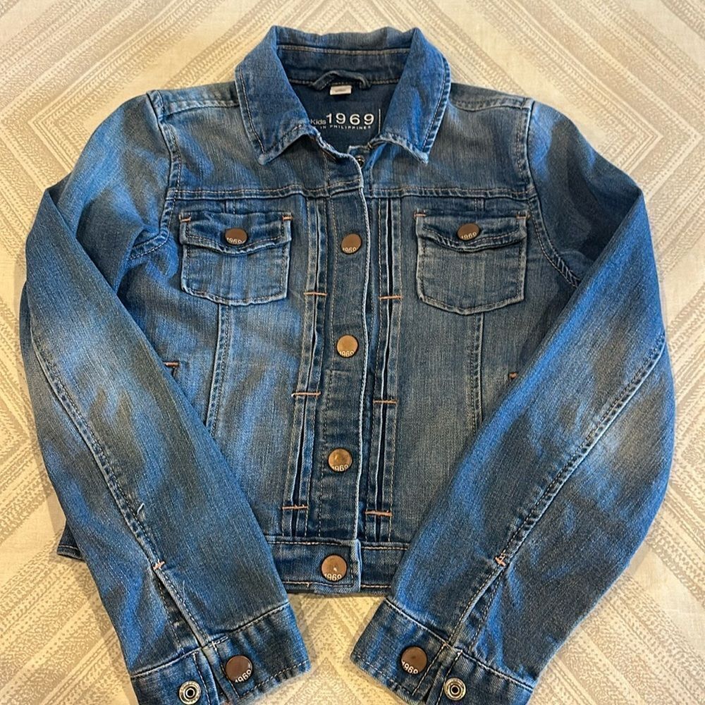 Gap Kids 1969 Girls Blue Denim Snap Closure Jacket - Size L